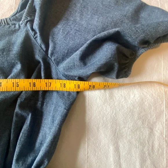 Lane Bryant Chambray Denim Dress A-Line w/Pockets Tie Waist Size 14 - Picture 4 of 8